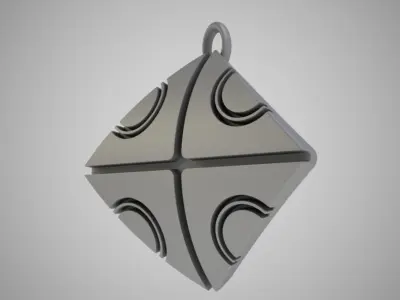 Abstract Square Pendant 3D print model