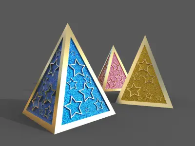 Decor Pyramid christmas trees 3D model