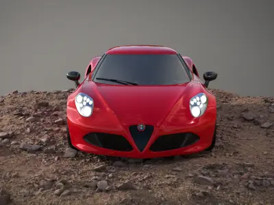 Alfa Romeo 4C 2017  Low-poly 3D model