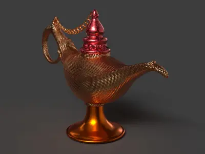 Chinese magic lamp   Low-poly 3D model