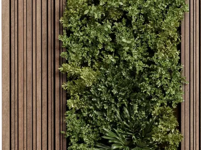 Vertical Wall Garden - plant box garden set of wooden frame 94 3D model