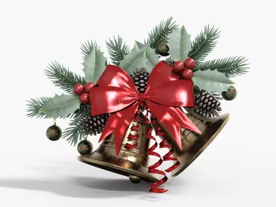 Garland Bell Christmas Decorations Low-poly 3D model