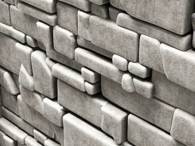 Stone panel decorative splinter 3D model