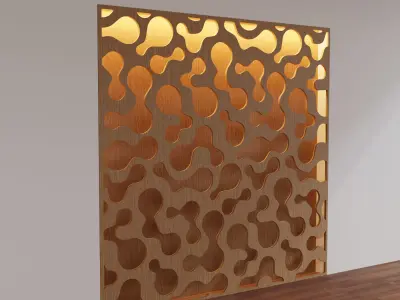 Decorative Wooden Wall Model 14 Low-poly 3D model