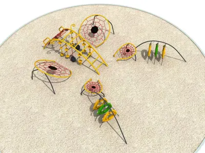 Butterfly jungle gym kids outdoor sport playground 3D model