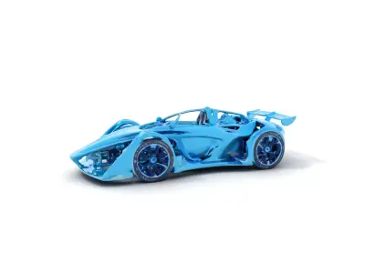 Crystal Blue Speedster model pack Low-poly 3D model