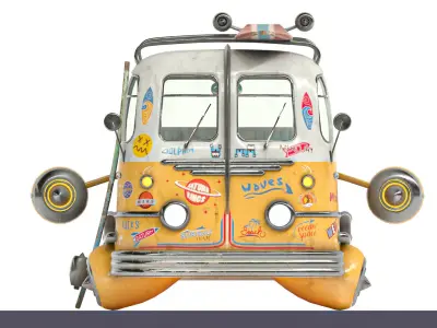 Low poly cyberpunk ban Low-poly 3D model