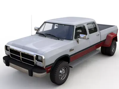 DODGE POWER RAM 250 CREWCAB 1991 3D model