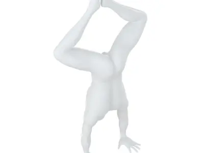 Male mannequin standing on hands 124 3D model