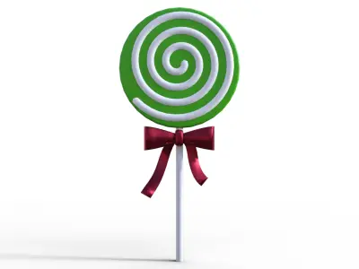 Pine Cone Lollipop Christmas Low-poly 3D model
