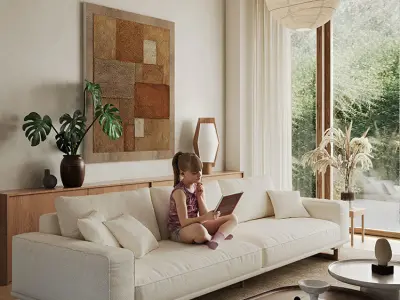 Mid Century interior  3D model