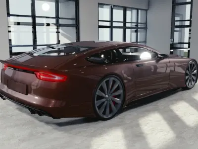 BLENDER EEVEE Brandless Sports GT coupe Low-poly 3D model