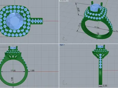 gold ring code 8 3D print model