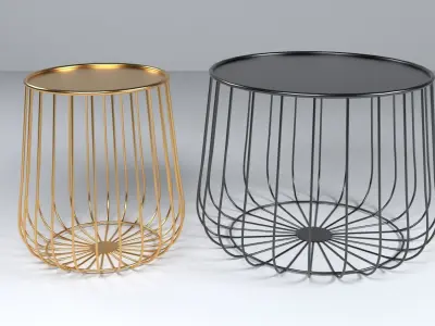 Nordic Gold and Black Wire Coffee Table Free 3D model
