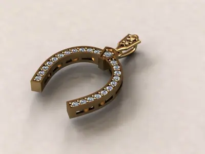 Horseshoe pendant 37 3D print model