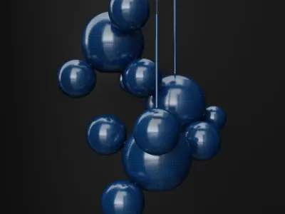 Chandelier Giopato and Coombes BOLLE 14 bubble 2 FROST SILVER 3D model