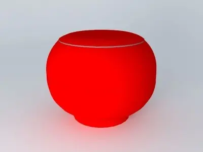 red bowl Chinese pot pot pot Free 3D model