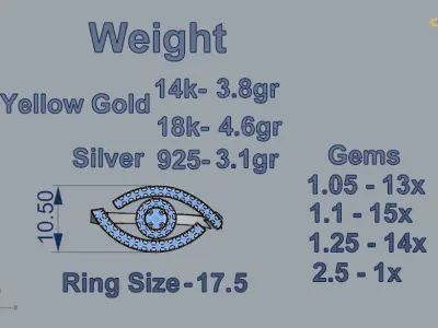 Messika Lucky Eye Ring 3D print model