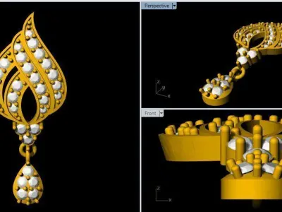 Studs Earrings 3dm and stl  file 3D print model