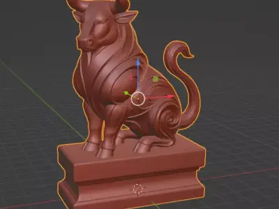 Minimalist Bull Bust  Decoration Sculpture 3D print model