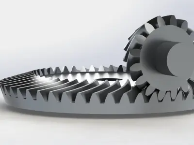 Spiral Bevel Gear Pack- Ratio 1 2 3 4  3D print model
