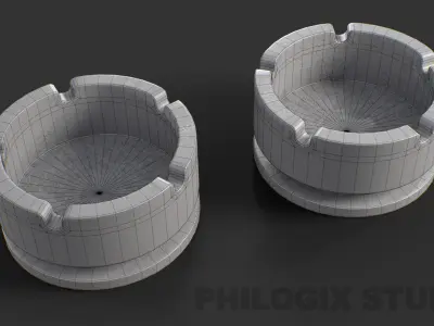 Ashtray Cigarette Low-poly 3D model