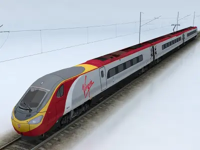British Rail Class 390 Pendolino Low-poly 3D model