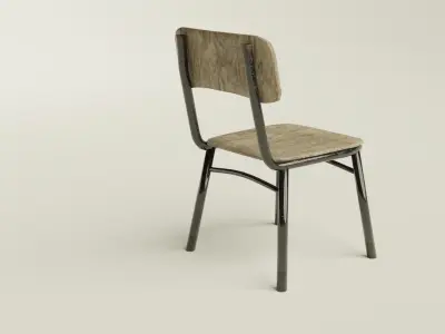 Rusty old chair Free low-poly 3D model