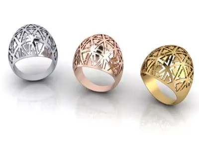 engrave luxury gold ring  3D print model