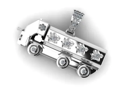 TRAILER TRUCK PENDANT 3D PRINTABLE MODEL  3D print model