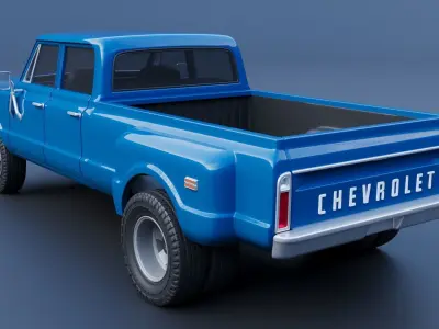 Chevrolet K10 Crew Cab Dually 1972 3D print model
