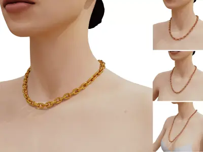 Chain set Low-poly 3D model