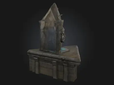 Stone Guardian Shrine  Ancient Watcher of Sacred Grounds 3D model