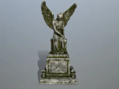 statue 3 of angel Low-poly 3D model buy