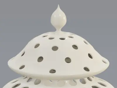 Arabic Pierced Ceramic Lantern 3D model