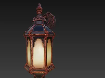 realistic wall lamp 3D model
