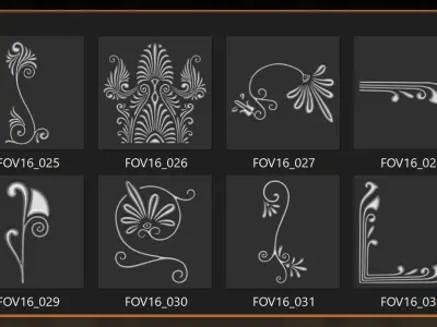 115 Greek ornament 3Dmodel brush and alpha vol 16 3D model