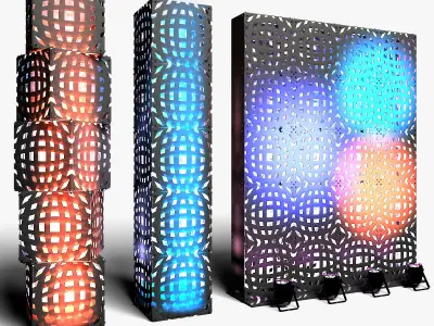 Stage Decor Collection 02 Modular 9 Pieces 3D model