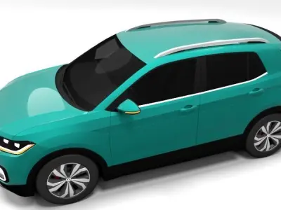 VW T-CROSS LOWPOLY Low-poly 3D model