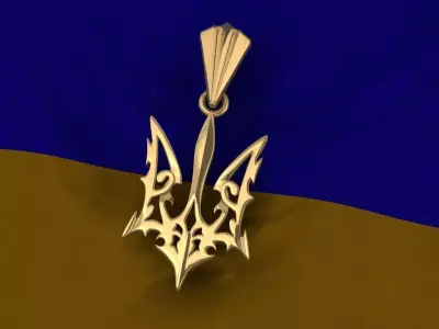 Ukrainian Trident 3D print model 10