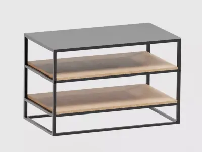 wooden shelf Low-poly 3D model