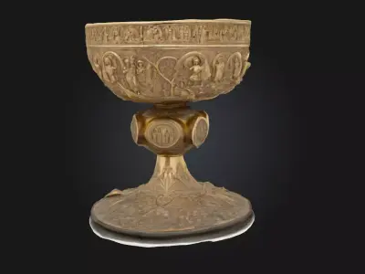 Chalice of Embellished Elegance  A Regal Vessel of Artistry 3D model