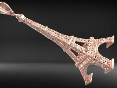 EFFIEL TOWER PENDANT CHARM NECKLACE JEWELRY  3D print model
