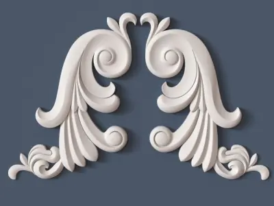 Decorative Scroll 3D model 5
