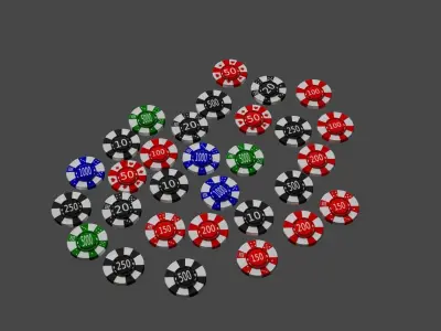 Casino Chips Low-poly 3D model