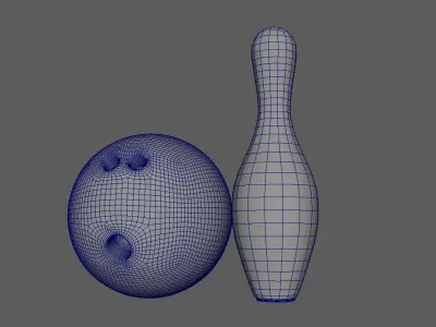Bowling ball and pin 3D model purchase