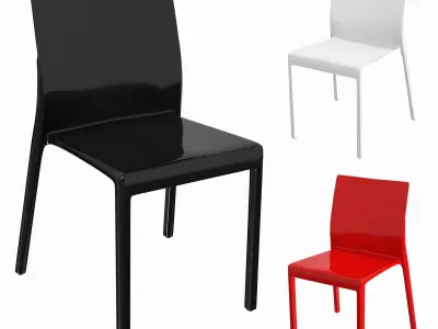 Nancy Chair - Colors Red - White - Black Low-poly 3D model