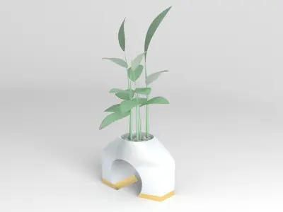 White Ceramic Planter 3D model