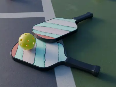 Pickle Ball Racket 3D Low-poly 3D model