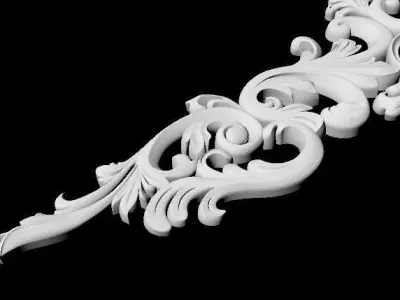 Central decor ornament for furniture 3D model 1014